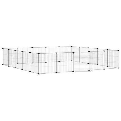 Vidaxl Haustiere Käfig mit Tür 20 Paneele 35x35 cm Stahl Schwarz