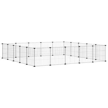 VidaXL Haustierkäfig mit Tür 20 Paneele 35x35 cm Stahl schwarz