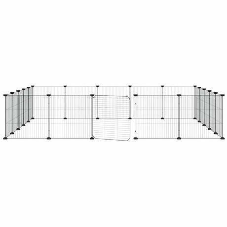 VidaXL Haustierkäfig mit Tür 20 Paneele 35x35 cm Stahl schwarz