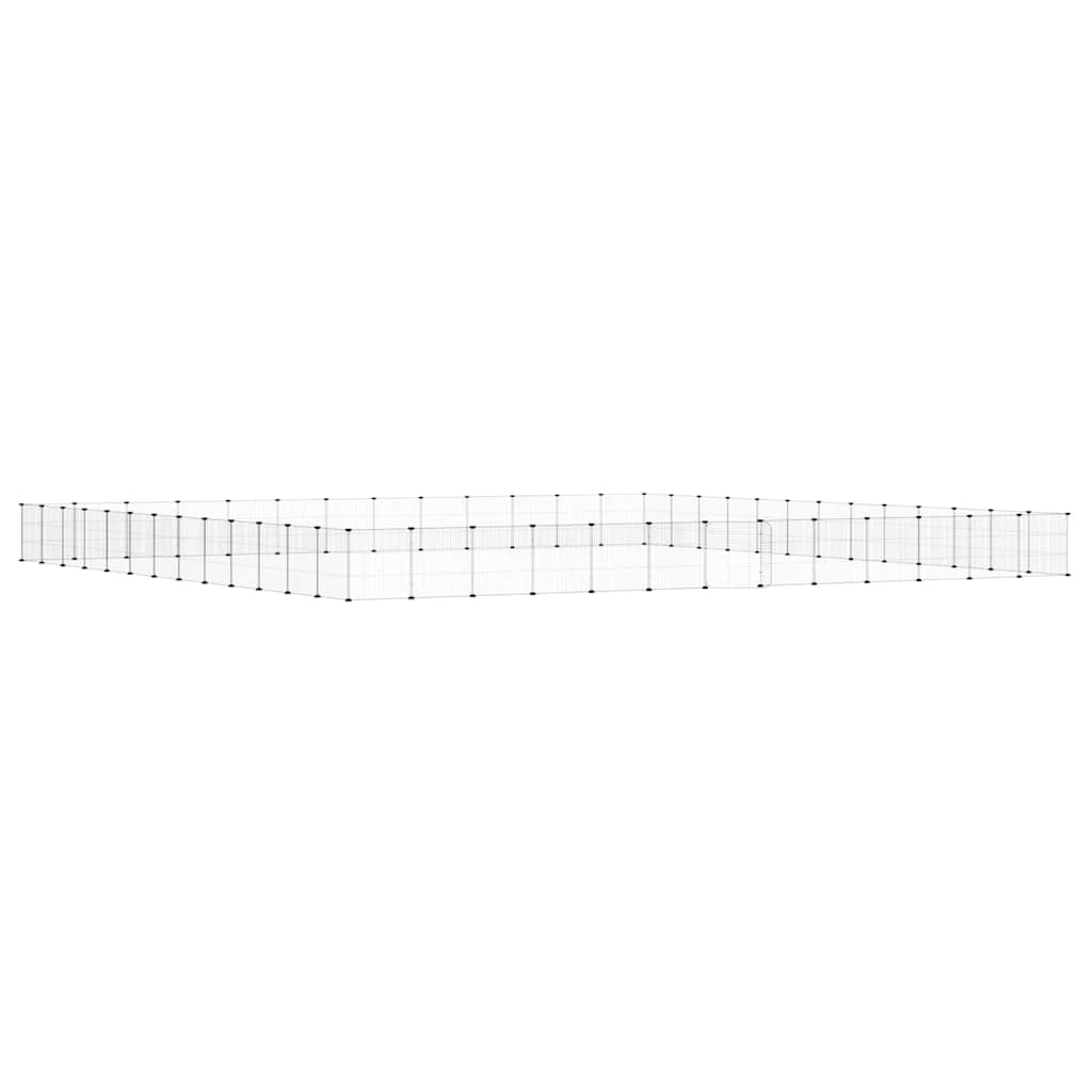 Vidaxl -Haustiere Käfig mit Tür 52 Paneele 35x35 cm Stahl schwarz