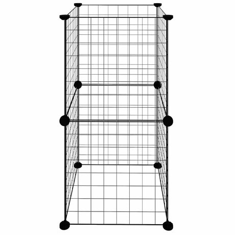 Vidaxl -Haustiere Käfig mit 8 Panels 35x35 cm Stahlschwarz