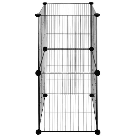 Vidaxl -Haustiere Käfig mit 8 Panels 35x35 cm Stahlschwarz