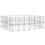 Vidaxl -Haustiere Käfig mit Tür 44 Paneele 35x35 cm Stahl schwarz