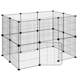Vidaxl Haustiere Käfig mit Tür 20 Paneele 35x35 cm Stahl Schwarz