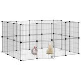 Vidaxl Haustiere Käfig mit Tür 28 Paneele 35x35 cm Stahl schwarz