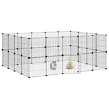 Vidaxl Haustiere Käfig mit Tür 36 Paneele 35x35 cm Stahl schwarz