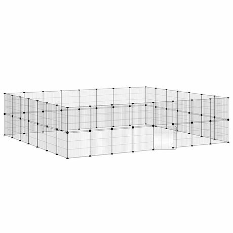 Vidaxl Pet Cage mit Tür 60 Paneele 35x35 cm Stahl Schwarz