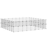 Vidaxxl Haustierkäfig mit Tür 60 Paneele 35x35 cm Stahl schwarz