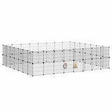 Vidaxxl Haustierkäfig mit Tür 60 Paneele 35x35 cm Stahl schwarz