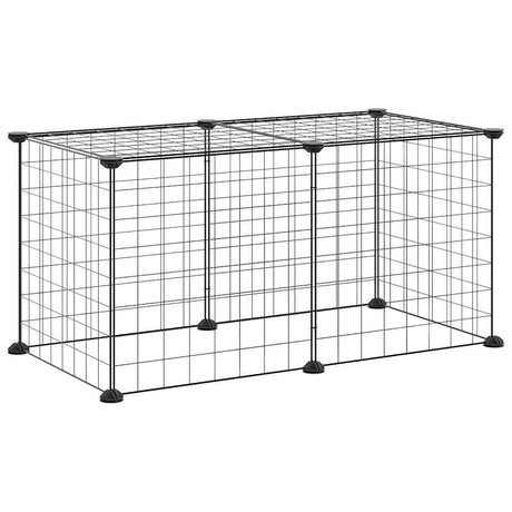Vidaxl -Haustiere Käfig mit 8 Panels 35x35 cm Stahlschwarz