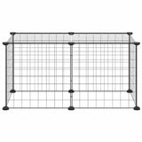 Vidaxl -Haustiere Käfig mit 8 Panels 35x35 cm Stahlschwarz