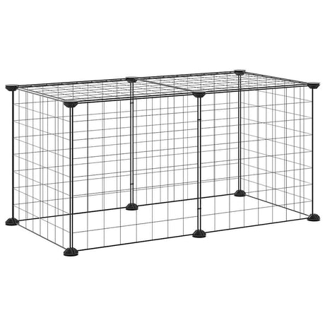 Vidaxl -Haustiere Käfig mit 8 Panels 35x35 cm Stahlschwarz