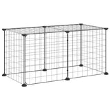 Vidaxl -Haustiere Käfig mit Tür 8 Paneele 35x35 cm Stahl schwarz