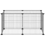 Vidaxl -Haustiere Käfig mit 8 Panels 35x35 cm Stahlschwarz
