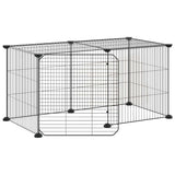 Vidaxl -Haustiere Käfig mit Tür 8 Paneele 35x35 cm Stahl schwarz