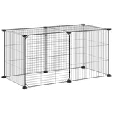 Vidaxl -Haustiere Käfig mit Tür 8 Paneele 35x35 cm Stahl schwarz