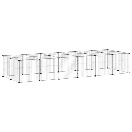 Vidaxl Haustiere Käfig mit Tür 28 Paneele 35x35 cm Stahl schwarz