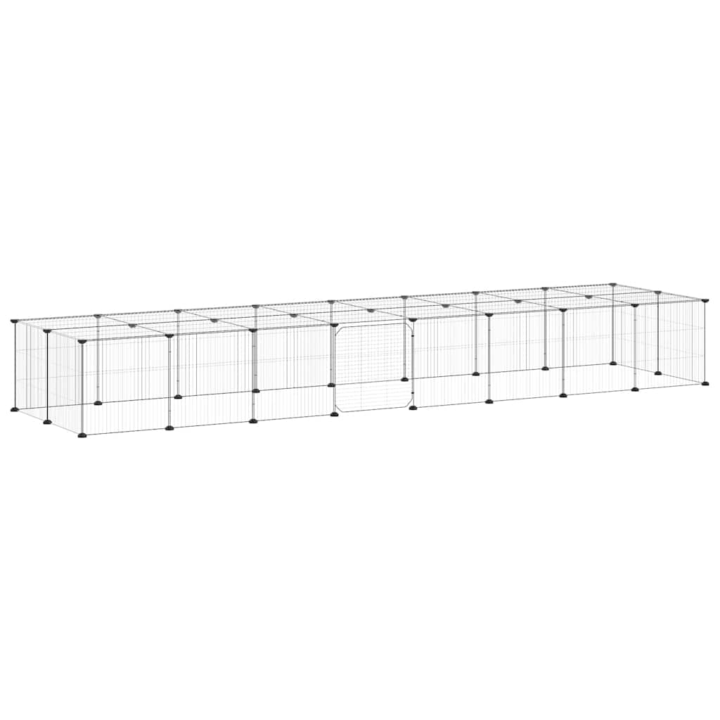 Vidaxl Haustiere Käfig mit Tür 36 Paneele 35x35 cm Stahl schwarz
