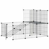 Vidaxl Haustiere Käfig mit Tür 20 Paneele 35x35 cm Stahl Schwarz
