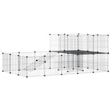 Vidaxl Haustiere Käfig mit Tür 36 Paneele 35x35 cm Stahl schwarz