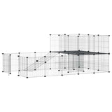 Vidaxl Haustiere Käfig mit Tür 36 Paneele 35x35 cm Stahl schwarz