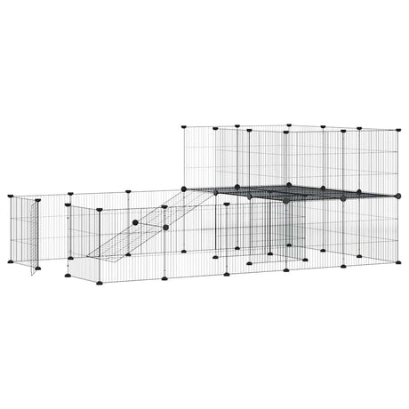 Vidaxl Haustiere Käfig mit Tür 36 Paneele 35x35 cm Stahl schwarz