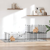 Vidaxl Haustiere Käfig mit Tür 36 Paneele 35x35 cm Stahl schwarz