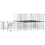 Vidaxl -Haustiere Käfig mit Tür 44 Paneele 35x35 cm Stahl schwarz