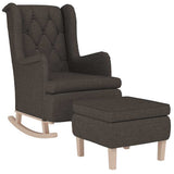 Vidaxl fauteuil met schommelpoten en voetenbank stof donkergrijs