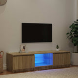 Vidaxl tv-meubel led-verlichting 140x40x36 cm gerookt eikenkleurig
