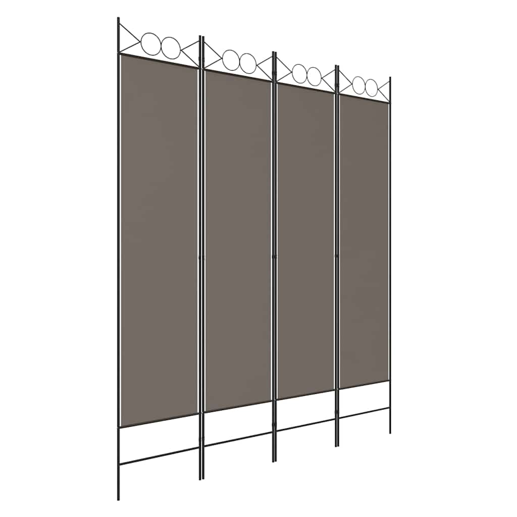 Vidaxl kamerscherm met 4 panelen 160x220 cm stof antracietkleurig