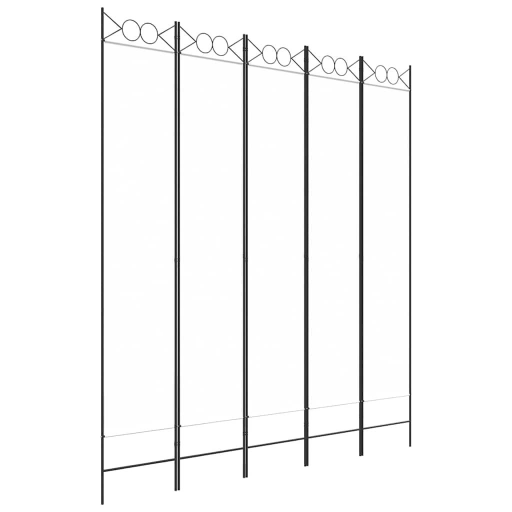 Vidaxl kamerscherm met 5 panelen 200x220 cm stof wit