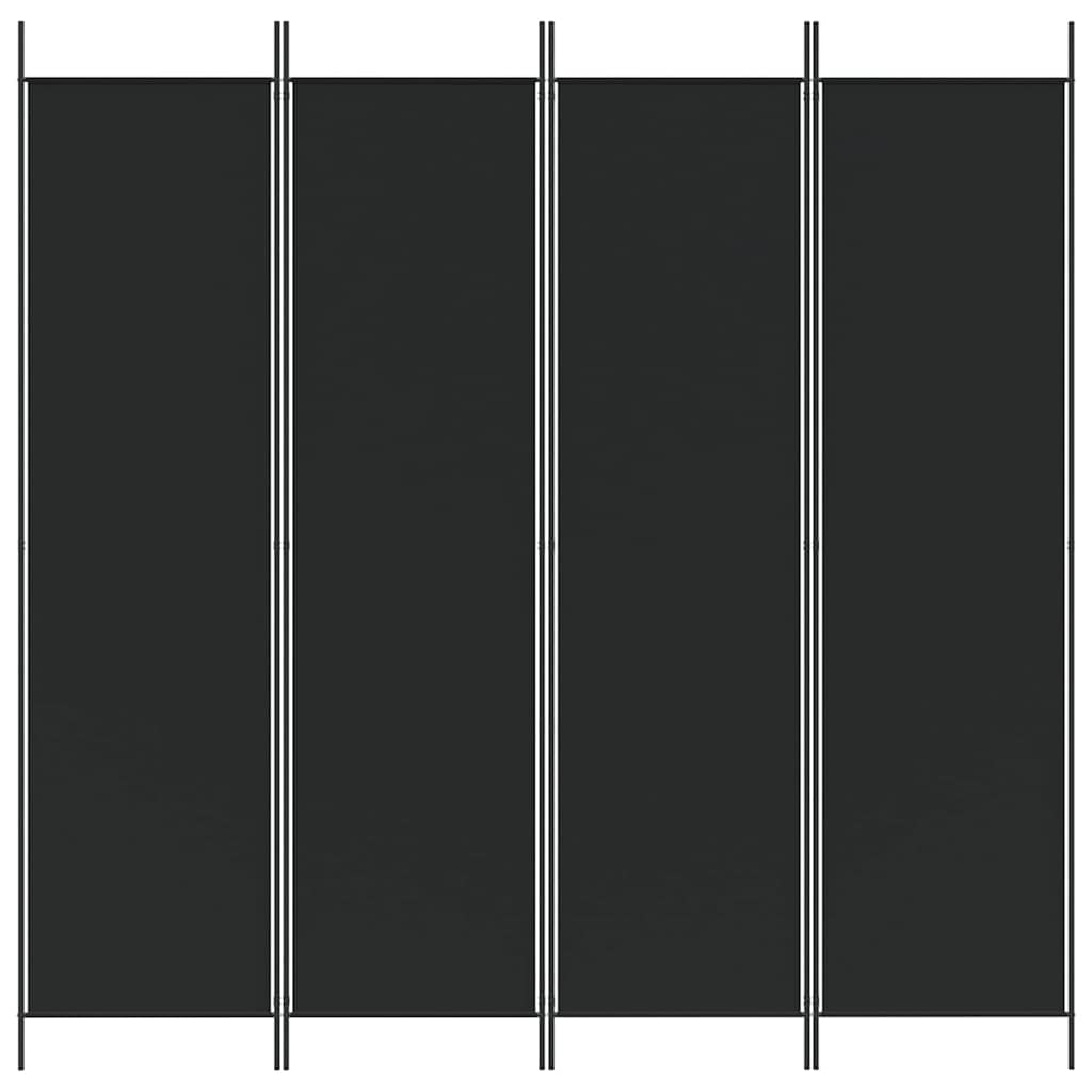 Vidaxl kamerscherm met 4 panelen 200x200 cm stof zwart