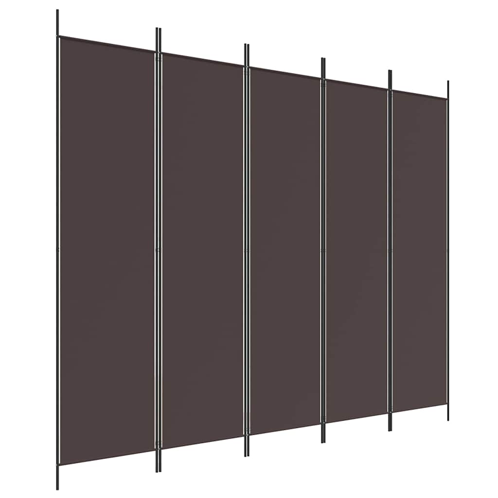 Vidaxl kamerscherm met 5 panelen 250x200 cm stof bruin