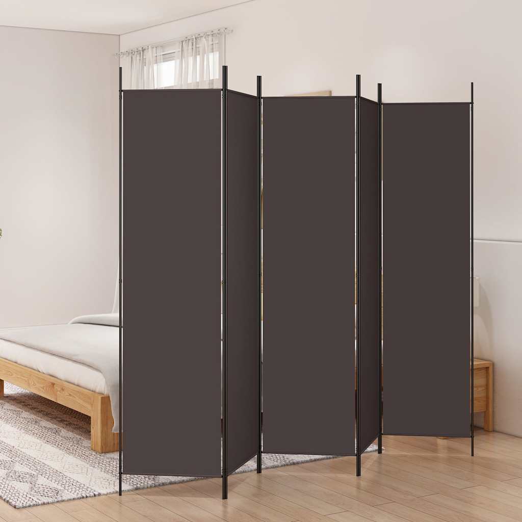 Vidaxl kamerscherm met 5 panelen 250x200 cm stof bruin