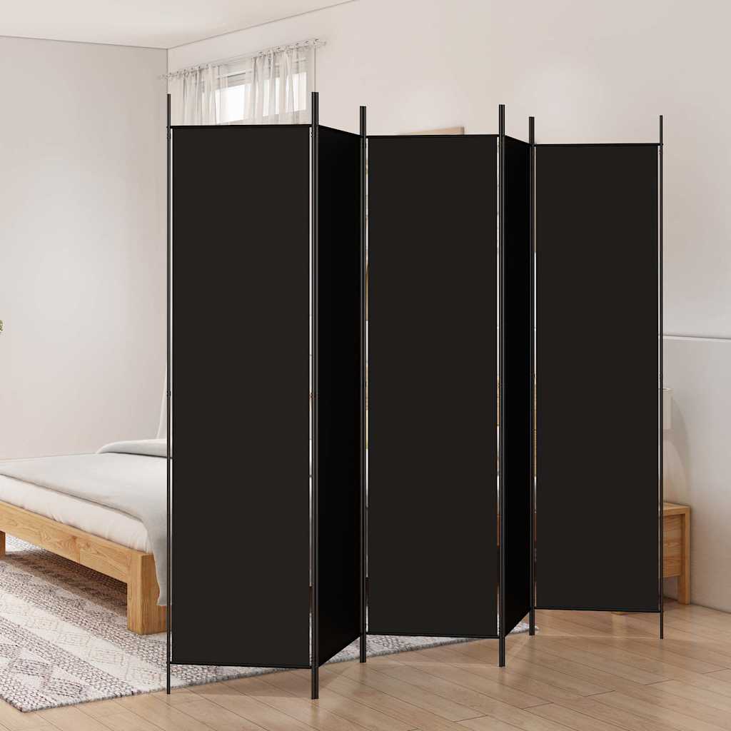 Vidaxl kamerscherm met 5 panelen 250x200 cm stof zwart