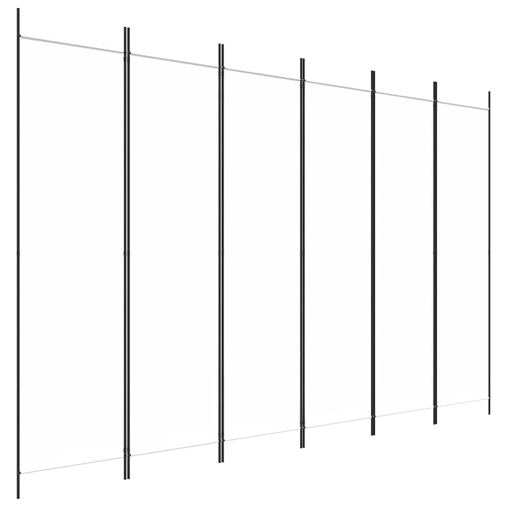 Vidaxl kamerscherm met 6 panelen 300x200 cm stof wit