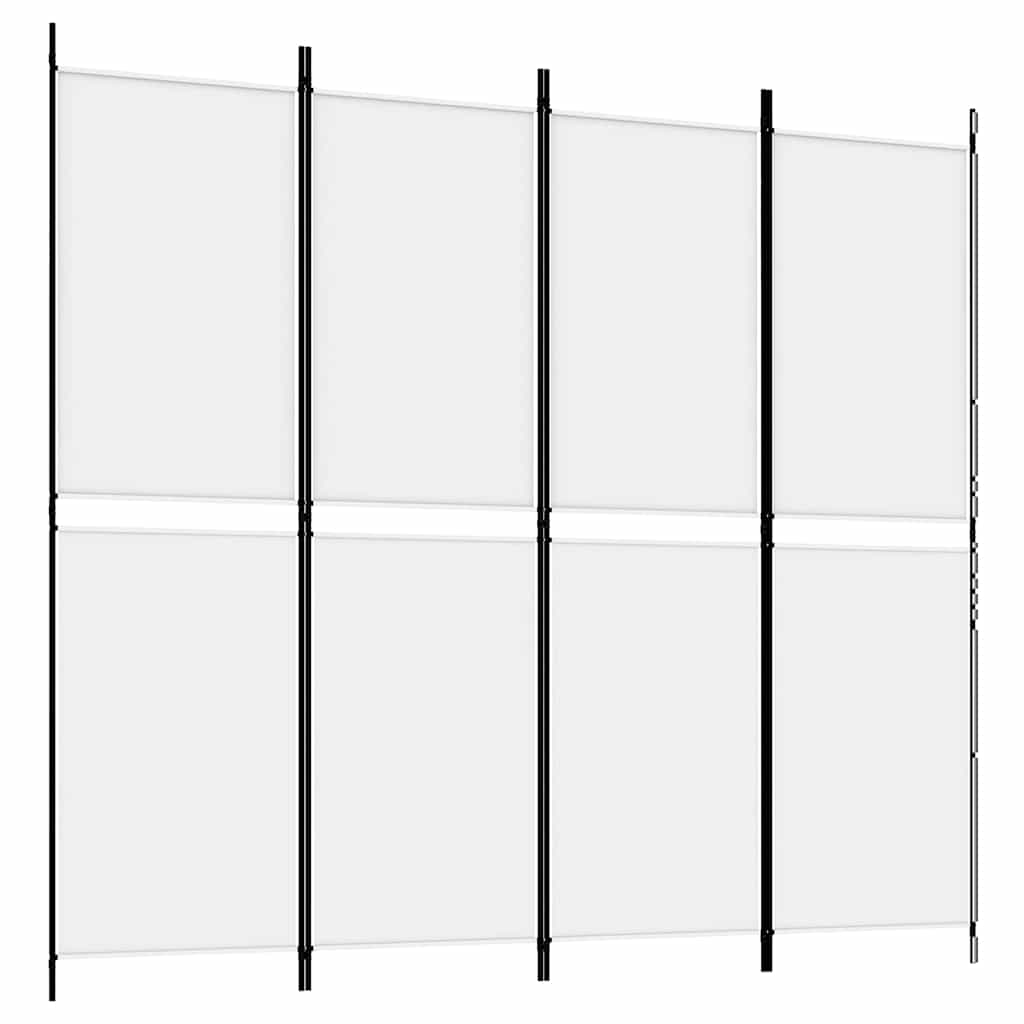 Vidaxl kamerscherm met 4 panelen 200x180 cm stof wit