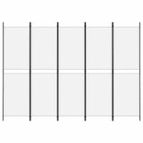 Vidaxl kamerscherm met 5 panelen 250x180 cm stof wit