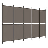 Vidaxl kamerscherm met 5 panelen 250x180 cm antracietkleurig