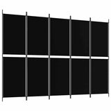 Vidaxl kamerscherm met 5 panelen 250x180 cm stof zwart