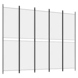 Vidaxl kamerscherm met 5 panelen 250x200 cm stof wit