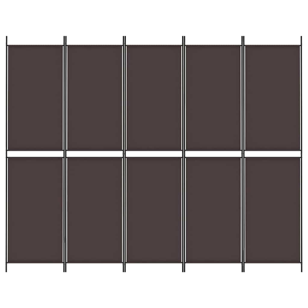 Vidaxl kamerscherm met 5 panelen 250x200 cm stof bruin