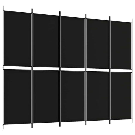 Vidaxl kamerscherm met 5 panelen 250x200 cm stof zwart