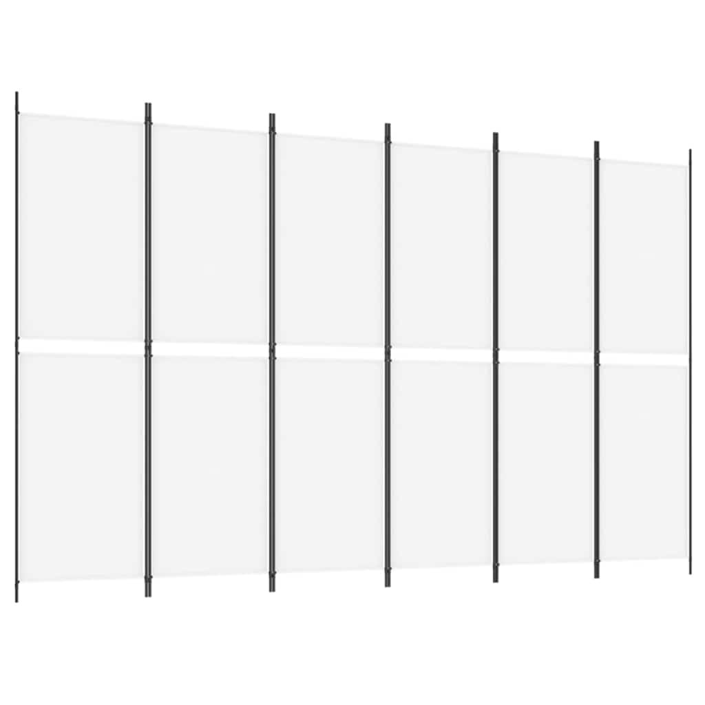 Vidaxl kamerscherm met 6 panelen 300x200 cm stof wit
