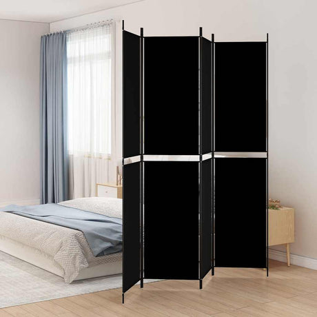 Vidaxl kamerscherm met 4 panelen 200x220 cm stof zwart