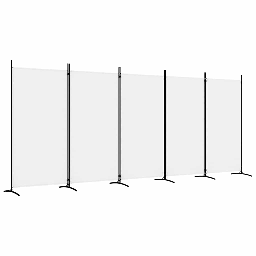 Vidaxl kamerscherm met 5 panelen 433x180 cm stof wit