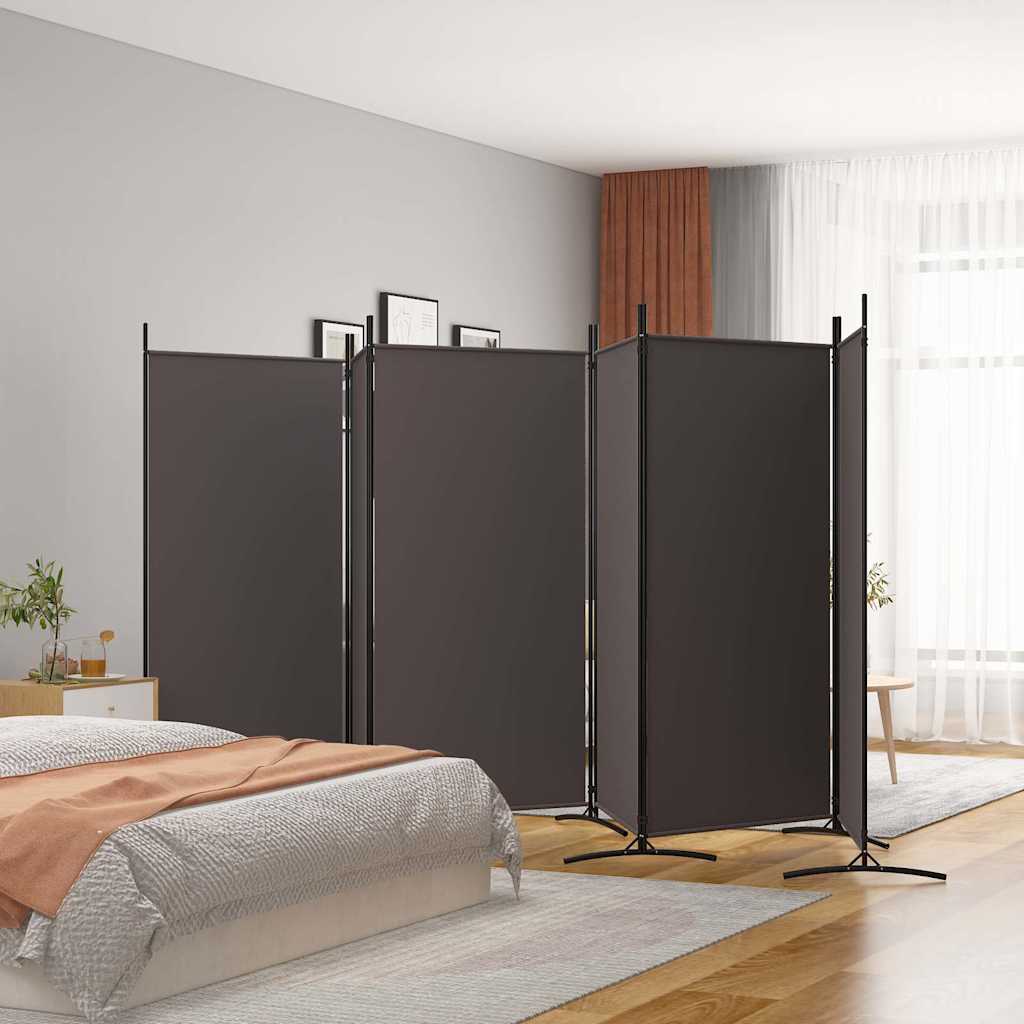 Vidaxl kamerscherm met 6 panelen 520x180 cm stof bruin
