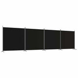 Vidaxl kamerscherm met 4 panelen 698x180 cm stof zwart