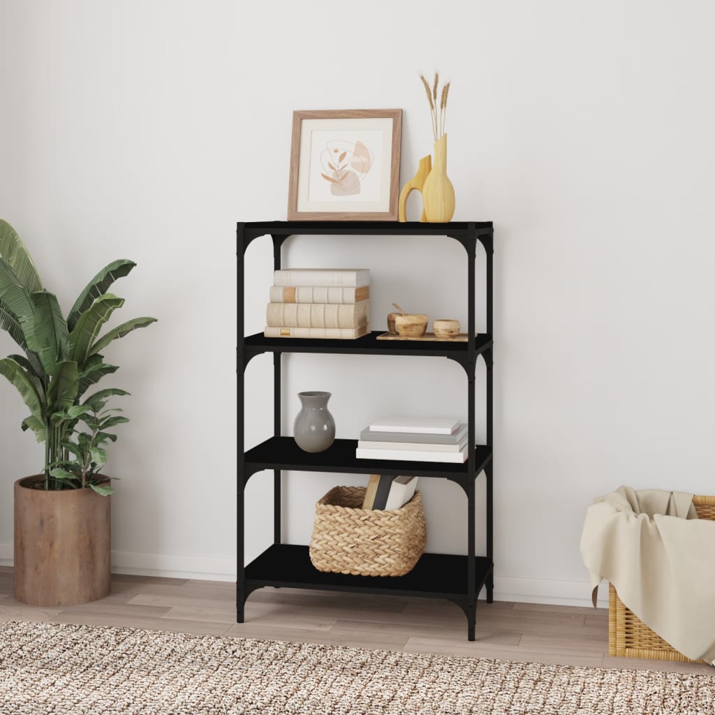 Vidaxl boekenkast 60x33x70,5 cm bewerkt hout en staal zwart